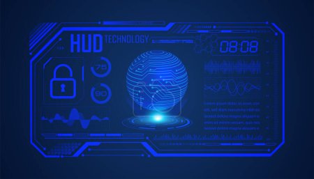 Illustration for Sphere on blue background, Digital cyber technology concept background - Royalty Free Image