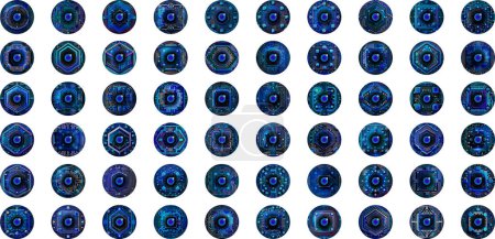 Illustration for Abstract ffuturistic collection with blue circles. Cyber security concept - Royalty Free Image