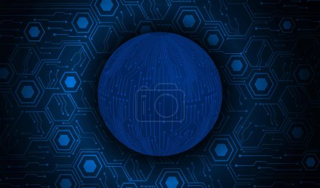 Illustration for Cyber security concept background, digital abstract futuristic background - Royalty Free Image