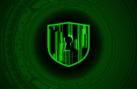 Illustration for Cyber security interface with lock, vector illustration - Royalty Free Image