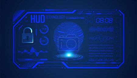 Ilustración de Holograma de interfaz hud futurista, hud futurista vectorial, tecnología y concepto futuro. - Imagen libre de derechos