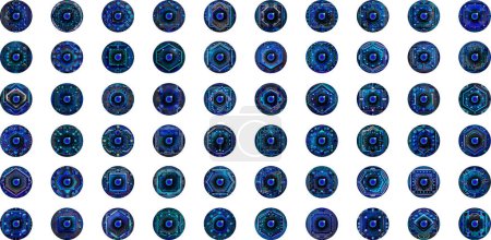 Ilustración de Colección ffuturista abstracta con círculos azules. Concepto de ciberseguridad - Imagen libre de derechos