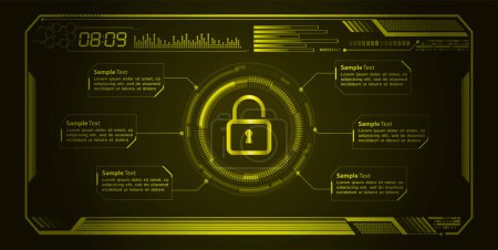 Ilustración de Interfaz de seguridad cibernética con bloqueo - Imagen libre de derechos