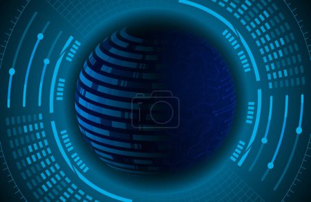 Illustration for Global technology concept background with abstract geometric sphere, global technology network connection - Royalty Free Image