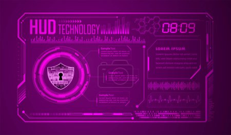 Illustration for Cyber security interface. vector illustration. futuristic hud. - Royalty Free Image