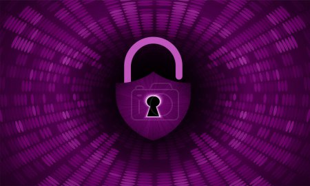 Illustration for Closed Padlock on digital background, cyber security concept illustration - Royalty Free Image