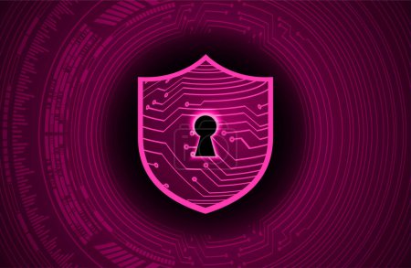 Téléchargez les illustrations : Digital security concept with shield - en licence libre de droit