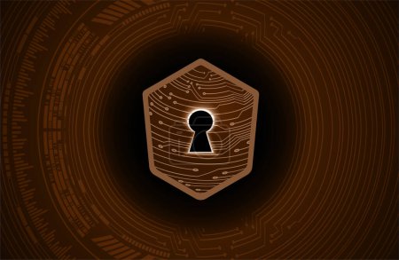 Illustration for Cyber security concept with lock, vector illustration - Royalty Free Image