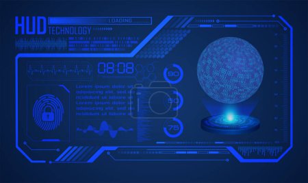 Illustration for Cyber security concept with earth globe, vector illustration - Royalty Free Image