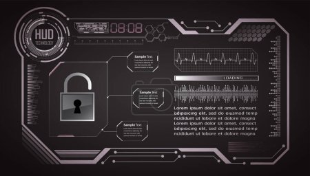 Illustration for Cyber security concept with lock - Royalty Free Image