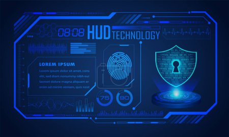 Illustration for Cyber security concept with lock - Royalty Free Image
