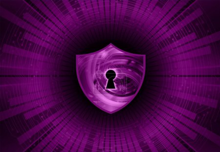 Illustration for Cyber security background with keyhole, vector illustration - Royalty Free Image