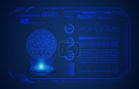 Illustration for Futuristic interface hud with hologram. futuristic interface hud interface. hud interface design with abstract hologram interface. - Royalty Free Image