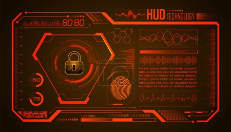 Illustration for Cyber security concept, technology background, digital padlock with binary code, vector illustration - Royalty Free Image