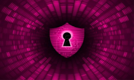 Illustration for Cyber security concept background with lock hole - Royalty Free Image