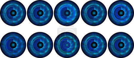 Illustration for Abstract futuristic digital technology eye set - Royalty Free Image