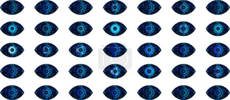 Illustration for Abstract futuristic digital technology eye set - Royalty Free Image