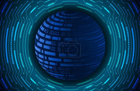 Illustration for Digital background of globe and binary code. - Royalty Free Image
