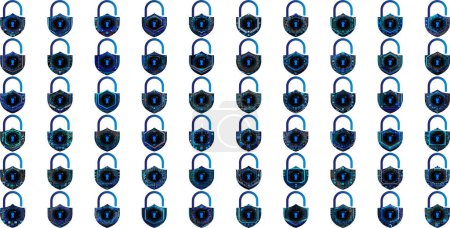 Illustration for Set of abstract padlocks. security background - Royalty Free Image
