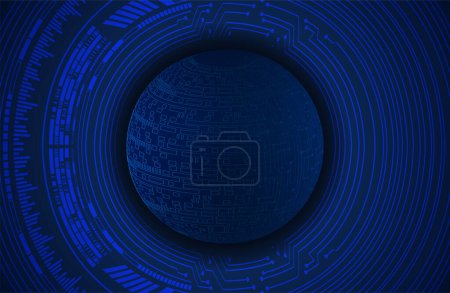 Photo for Digital technology concept background, abstract background with futuristic sphere, blue background, vector illustration - Royalty Free Image