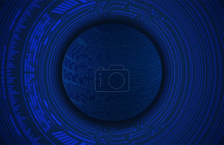 Illustration for Digital technology concept background, abstract background with futuristic sphere, blue background, vector illustration - Royalty Free Image
