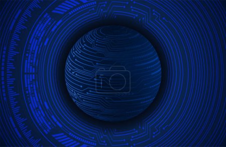 Illustration for Digital blue circle technology background, abstract background with futuristic sphere, vector illustration - Royalty Free Image