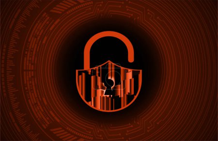 Illustration for Cyber security lock background, vector illustration - Royalty Free Image
