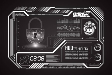 Illustration for Cyber security technology background. futuristic vector illustration - Royalty Free Image