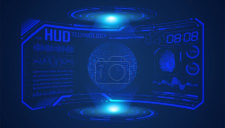 Ilustración de Interfaz hud futurista. concepto de tecnología hud. ilustración vectorial. hud interfaz con holograma - Imagen libre de derechos