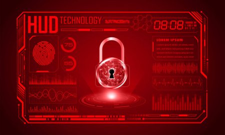 Illustration for Cyber security concept, hud, user interface, virtual screen - Royalty Free Image