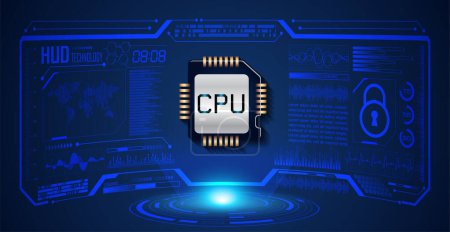 Illustration for Cpu, processor concept with cpu vector illustration - Royalty Free Image