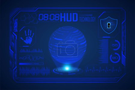 Ilustración de Interfaz hud futurista con holograma. concepto de tecnología futura - Imagen libre de derechos