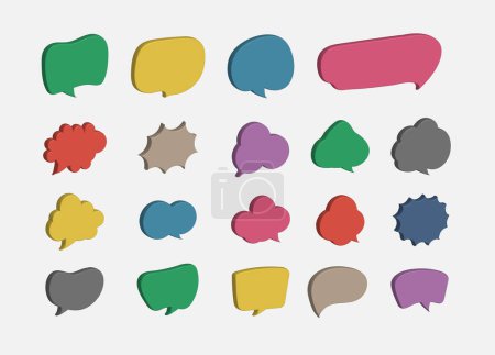 Ilustración de Vector conjunto de burbujas de voz de colores. - Imagen libre de derechos