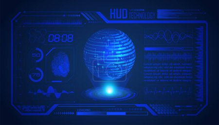 Illustration for Futuristic hud elements with globe. concept of future technology - Royalty Free Image