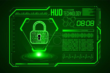 Téléchargez les illustrations : Cyber circuit technologie future, arrière-plan de concept sécurisé - en licence libre de droit