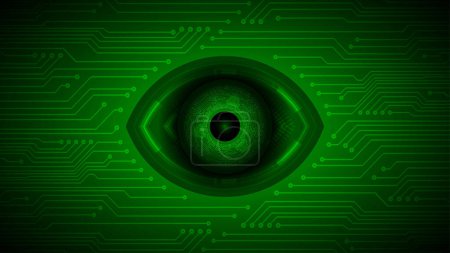 Téléchargez les illustrations : Eye cyber circuit future technologie concept arrière-plan - en licence libre de droit