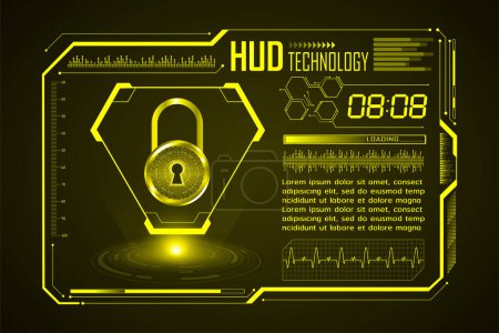 Téléchargez les illustrations : Cyber circuit technologie future, arrière-plan de concept sécurisé - en licence libre de droit
