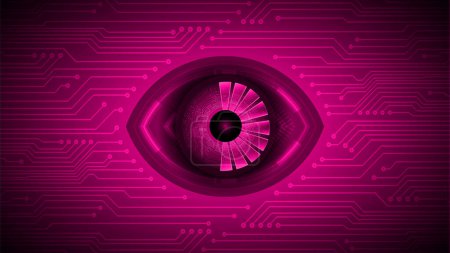 Illustration for Cyber security eye with a binary code - Royalty Free Image