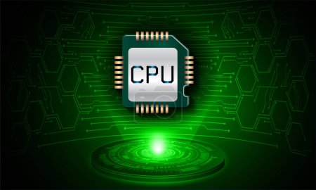 Illustration for Cpu circuit board with cpu sign. technology, internet, digital concept - Royalty Free Image