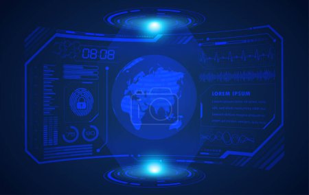 Illustration for Abstract background of world map and technological interface. - Royalty Free Image