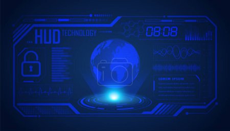 Illustration for Futuristic hud interface with hologram, vector illustration - Royalty Free Image