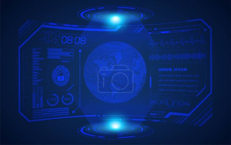 Illustration for Futuristic interface hologram in dark space - Royalty Free Image