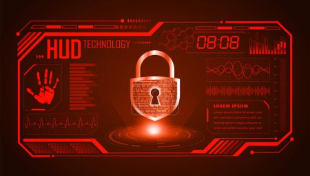 Illustration for Cyber security concept with padlock - Royalty Free Image