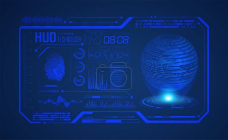 Illustration for Futuristic hud interface with hologram, vector illustration - Royalty Free Image