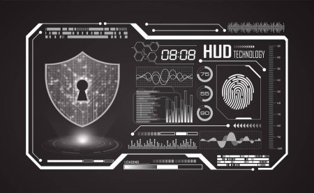 Illustration for Cyber security technology background with abstract hud user interface vector - Royalty Free Image