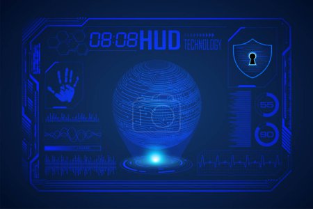 Illustration for Digital composite of fingerprint with lock and binary code icon - Royalty Free Image