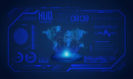Illustration for Futuristic interface with virtual screen and hud elements - Royalty Free Image