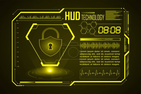 Ilustración de Concepto de tecnología de la ciberseguridad. Fondo vectorial - Imagen libre de derechos