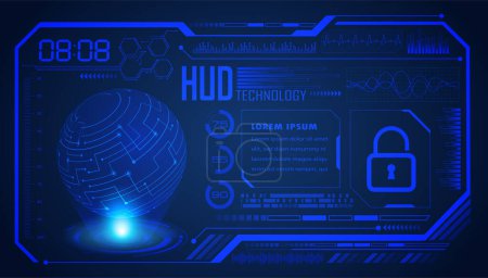 Illustration for Futuristic hud interface with hud interface. futuristic user interface. technology ui interface graphic elements of digital interface screen. - Royalty Free Image