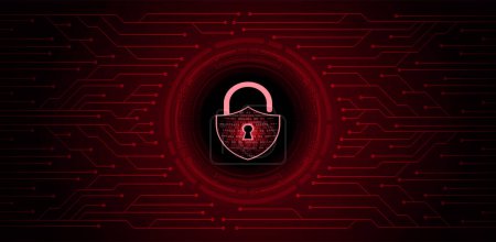 Illustration for Cyber security concept. Abstract background with lock - Royalty Free Image